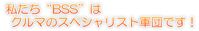 私たち“BSS”はクルマのスペシャリスト軍団です！